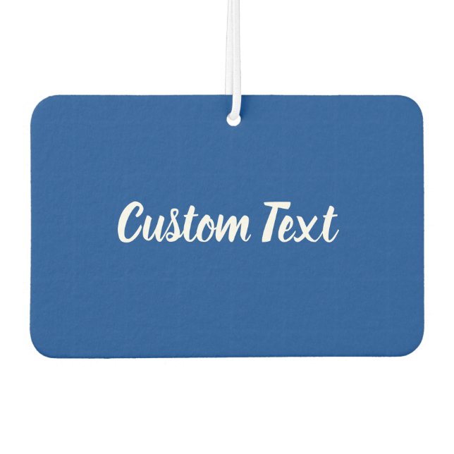 Désodorisant Pour Voiture Modèle de texte de script bleu et blanc simple (Devant)