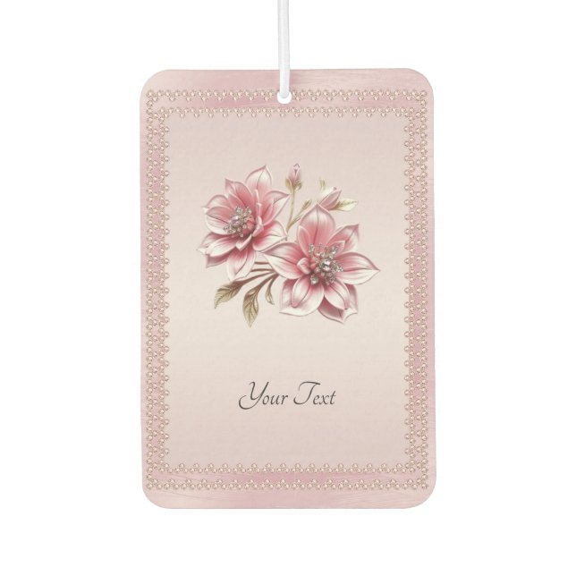 Désodorisant Pour Voiture Modern Pink Flowers Air Freshener (Devant)