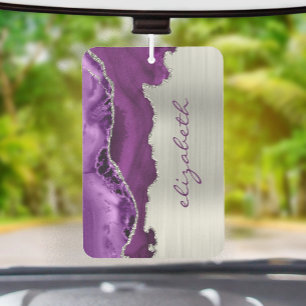 Désodorisant Pour Voiture Moderne argenté agate violet métallisé