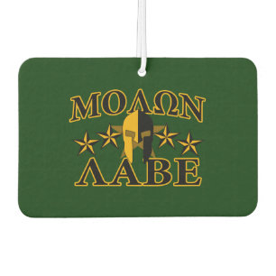 Désodorisant Pour Voiture Molon Labe Spartan Warrior 5 étoiles vert