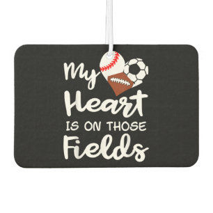 Désodorisant Pour Voiture Mon Coeur Est Sur Les Champs De Baseball Football