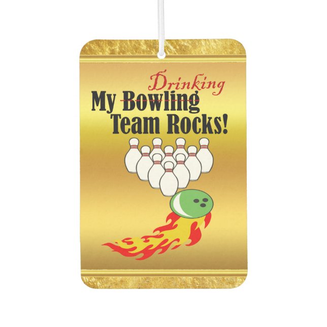 Désodorisant Pour Voiture Mon équipe de bowling/buveur roche (Devant)