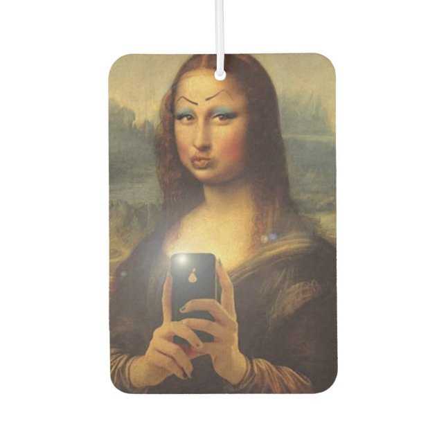 Désodorisant Pour Voiture Mona Lisa fait un drôle de visage avec maquillage  (Devant)