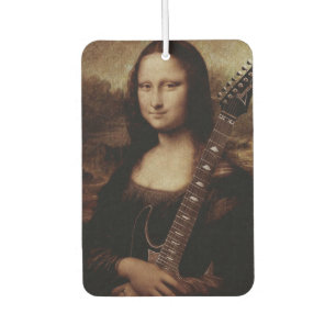 Désodorisant Pour Voiture Mona Lisa tenant une guitare (guitariste) amour gu