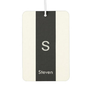 Désodorisant Pour Voiture Monogramme bicolore moderne noir et blanc