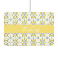 Monogramme de citron de campagne française aquarel