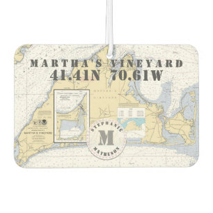 Désodorisant Pour Voiture Monogramme de la carte marine de Martha