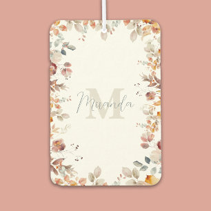 Désodorisant Pour Voiture Monogramme floral personnalisé