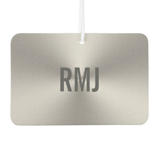 Désodorisant Pour Voiture Monogramme gris argenté simple Faux (Devant)