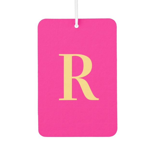 Désodorisant Pour Voiture Monogramme moderne Hot rose (Devant)