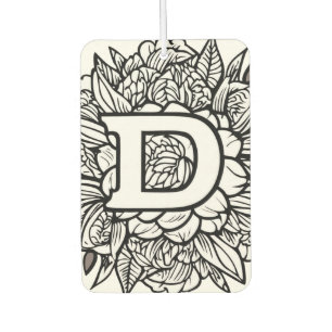 Désodorisant Pour Voiture Monogramme noir et blanc de style tatouage personn
