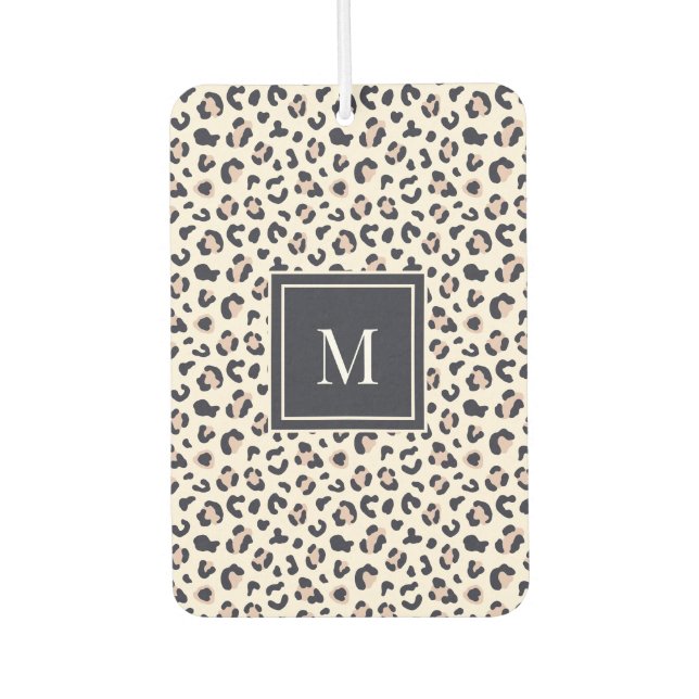 Désodorisant Pour Voiture monogramme rose Empreinte de léopard (Devant)