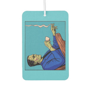 Désodorisant Pour Voiture Monstre de Frankenstein Pop Art buvant du thé en d