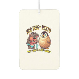Désodorisant Pour Voiture Moo Deng vs Pesto Angry Hippo vs Fluffy Penguin