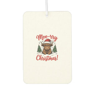 Désodorisant Pour Voiture Moo-rry Noël Vache Highland Vintage Chemise Concep