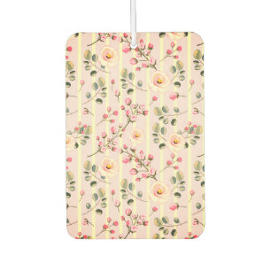 Désodorisant Pour Voiture Motif à rayures florales rose pâle