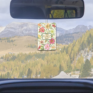 Désodorisant Pour Voiture Motif botanique fleuri de jour Personnalisé