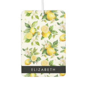 Désodorisant Pour Voiture Motif citron, Fleurs de citron, Feuilles, Votre No