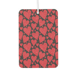 Désodorisant Pour Voiture Motif Cœurs Pailletés Rouges