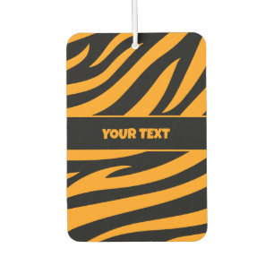 Désodorisant Pour Voiture Motif de bandes de tigre avec texte personnalisé