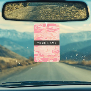 Désodorisant Pour Voiture Motif de camouflage rose, Votre nom, Personnaliser