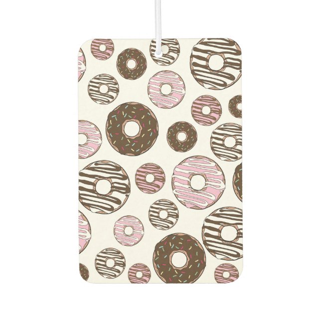 Désodorisant Pour Voiture Motif De Donuts, Donuts Roses, Donuts Brown (Devant)
