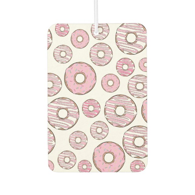 Désodorisant Pour Voiture Motif De Donuts, Donuts Roses, Saupoudrages (Devant)