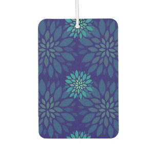 Désodorisant Pour Voiture Motif de feuilles florales bleu marine et vert mod