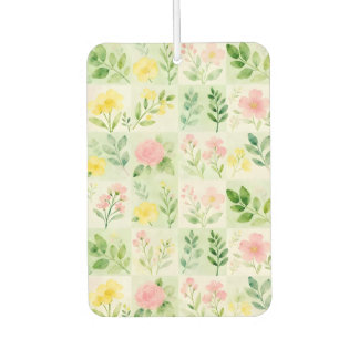 Désodorisant Pour Voiture Motif de grille florale à l'aquarelle