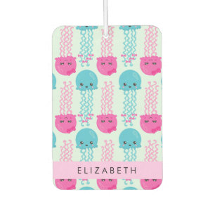 Désodorisant Pour Voiture Motif de méduses, Mignonne méduse, Mer, Votre nom