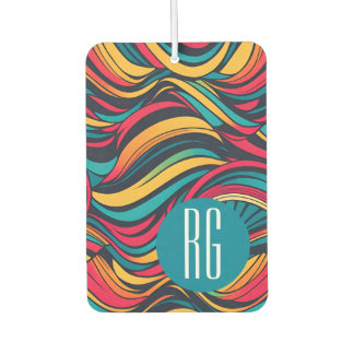 Désodorisant Pour Voiture Motif de vague Abstraite monogramme personnalisé