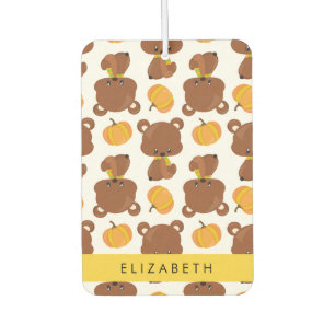 Désodorisant Pour Voiture Motif D'Ours, Mignons Ours, Citrouille, Votre Nom
