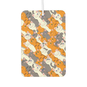 Désodorisant Pour Voiture Motif en diagonale du chat noir blanc gingembre