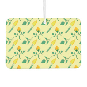 Désodorisant Pour Voiture Motif floral avec rose jaune et fleurs de tulipe