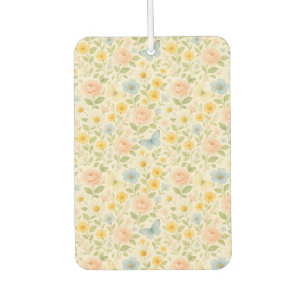 Désodorisant Pour Voiture Motif floral vintage coloré avec papillons