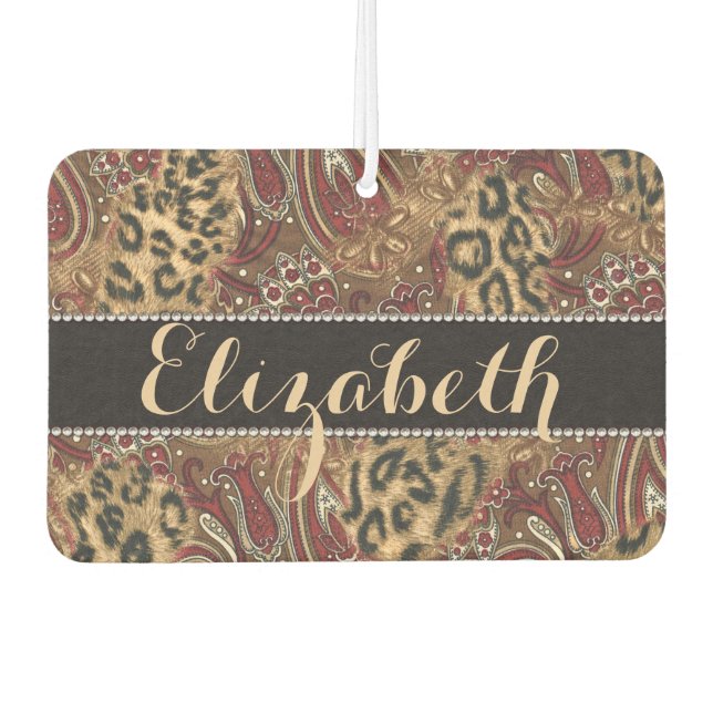 Désodorisant Pour Voiture Motif Leopard et Paisley Imprimer pour personnalis (Devant)