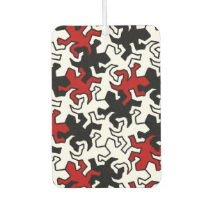 Désodorisant Pour Voiture Motif Mosaic Geckos - rouge noir blanc