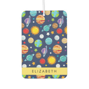 Désodorisant Pour Voiture Motif, Planètes, Étoiles, Cosmos, Votre Nom
