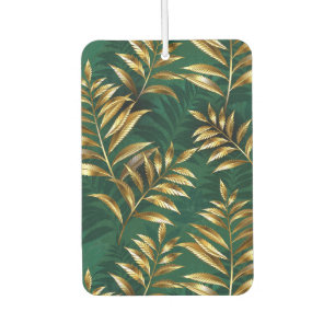 Désodorisant Pour Voiture Motif sans couture avec des fougères dorées