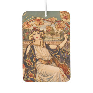 Désodorisant Pour Voiture Muse du Chrysanthème Doré – Art Nouveau Floral