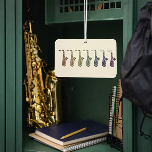 Désodorisant Pour Voiture Musique Art Saxophones Arc-en-ciel Saxophone Col