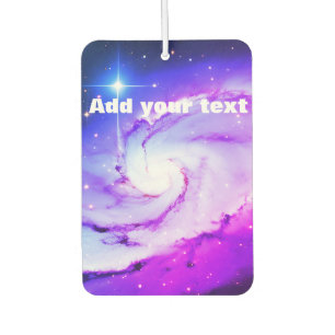 Désodorisant Pour Voiture Nebula galaxy rose bleu violet ajoutez votre nom d
