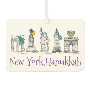 Désodorisant Pour Voiture New York City Hanoukka NYC Fête juive Chanukah