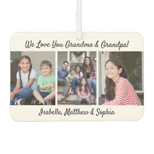 Désodorisant Pour Voiture N'Importe Quel Texte Famille 4 Photo Collage Black