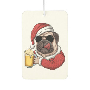 Désodorisant Pour Voiture noël arbre santa claus costume bière chien carlin