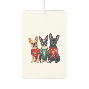 Désodorisant Pour Voiture Noël Bouledogues Français Xmas Frenchie Chien Homm
