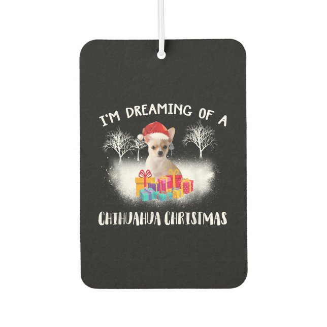 Désodorisant Pour Voiture noël idée chihuahua famille amoureux des chiens (Devant)