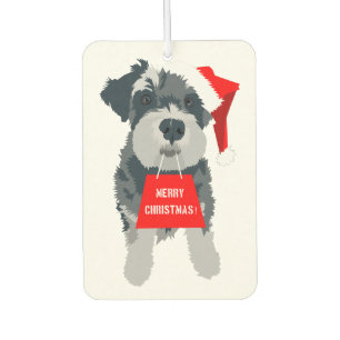 Désodorisant Pour Voiture Noël Schnauzer Chien Santa Hat Air Freshener