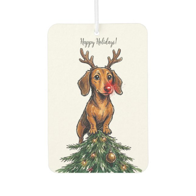 Désodorisant Pour Voiture Noël teckel (Devant)