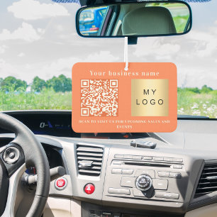 Désodorisant Pour Voiture Nom commercial corail orange logo qr code